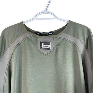 Banded Outdoor Pullover Sweater Mens L Green Polyester Long‎ Sleeve Stretch